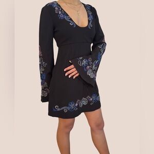 Embroidered Black Dress free people